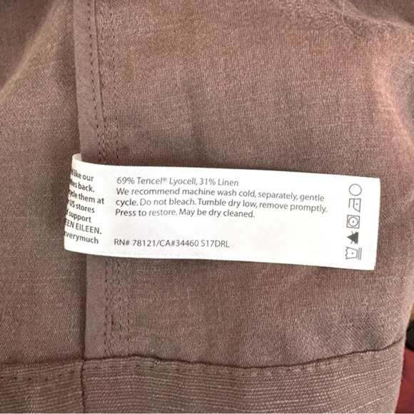 Eileen Fisher Relaxed Fit Lagenlook Linen Blend Brown Blazer Jacket Size XL - Picture 5 of 5